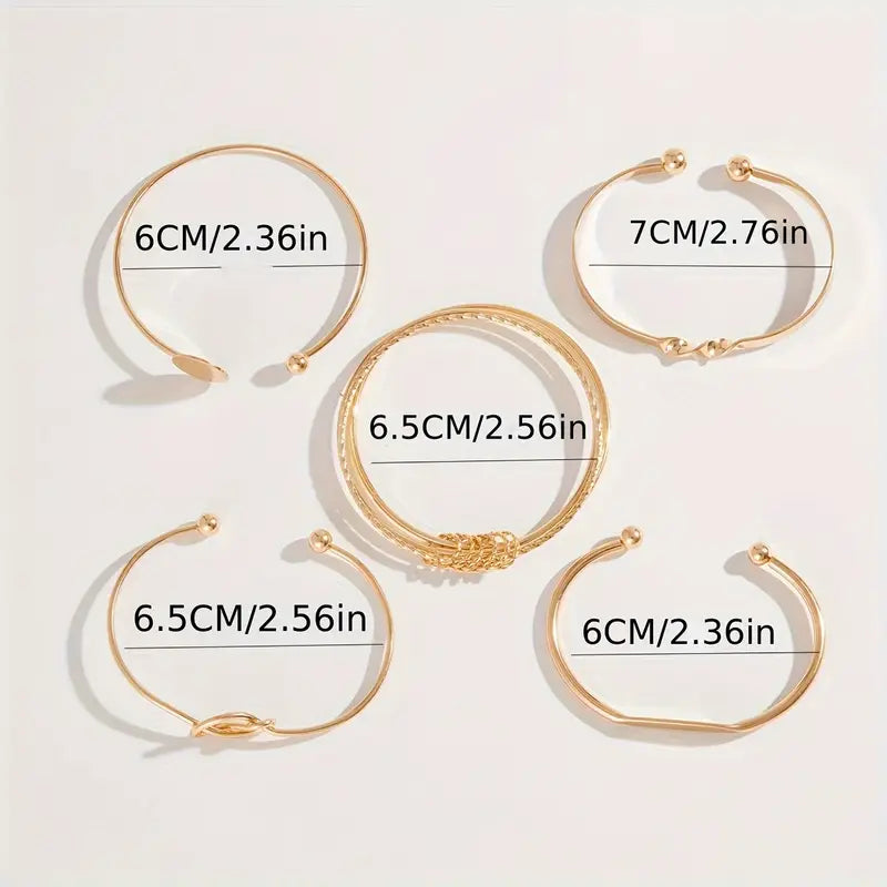 Conjunto de pulseras Elegancia Anudada | Oro