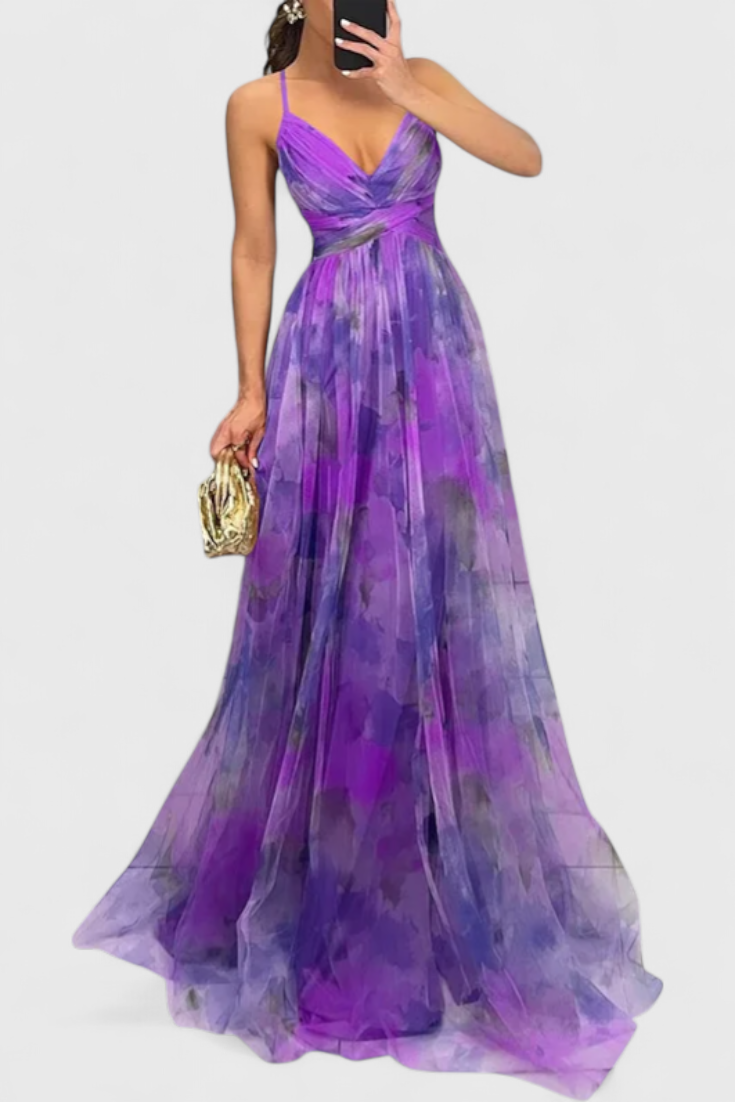 Ingrid Vestido Maxi Floral con Escote en V